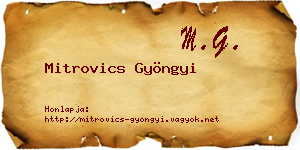 Mitrovics Gyöngyi névjegykártya